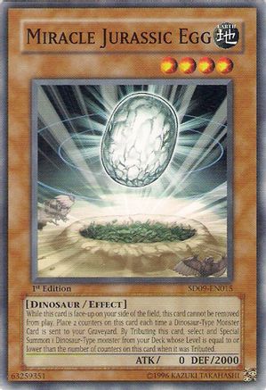 Image of Miracle Jurassic Egg (SD09-EN015) - Structure Deck: Dinosaur's Rage 1st Edition