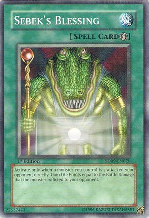 Image of Sebek's Blessing (SD09-EN020) - Structure Deck: Dinosaur's Rage 1st Edition