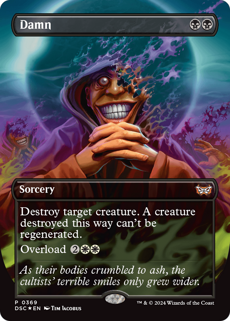 Image of Damn (Borderless) (DSC-369) - Duskmourn: House of Horror Commander (Borderless) Foil