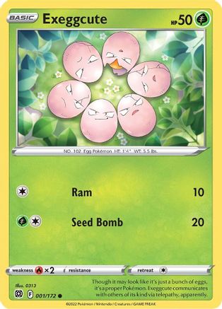 Image of Exeggcute 001/172  - Reverse Holofoil SWSH09 Brilliant Stars - Common