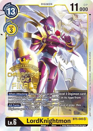 Image of LordKnightmon (2021 Championship Finals Event Pack Alt-Art Gold Stamp Set) (BT5-045) - Battle of Omni Foil
