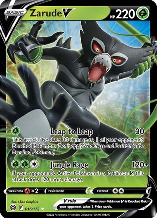Image of Zarude V 016/172  - Holofoil SWSH09 Brilliant Stars - Ultra Rare