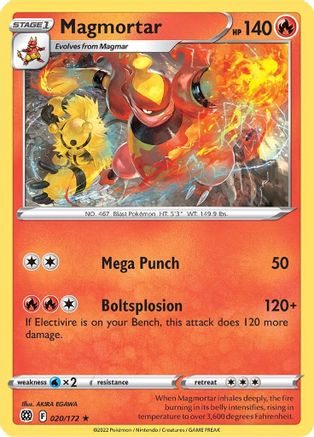 Image of Magmortar 020/172  SWSH09 Brilliant Stars - Rare