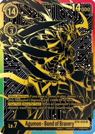 Image of Agumon - Bond of Bravery (2021 Championship Finals 1st Place) (BT6-018) - Double Diamond Foil