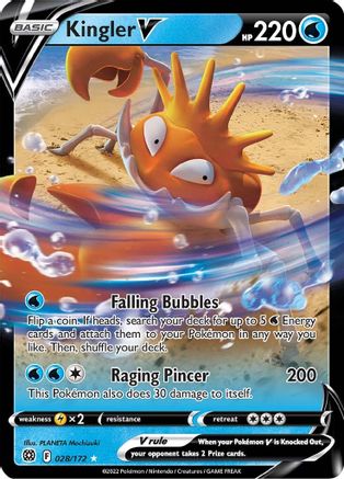 Image of Kingler V 028/172  - Holofoil SWSH09 Brilliant Stars - Ultra Rare