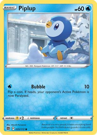 Image of Piplup 035/172  SWSH09 Brilliant Stars - Common