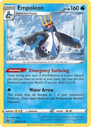 Image of Empoleon 037/172  - Holofoil SWSH09 Brilliant Stars - Holo Rare