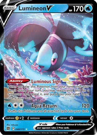 Image of Lumineon V 040/172  - Holofoil SWSH09 Brilliant Stars - Ultra Rare