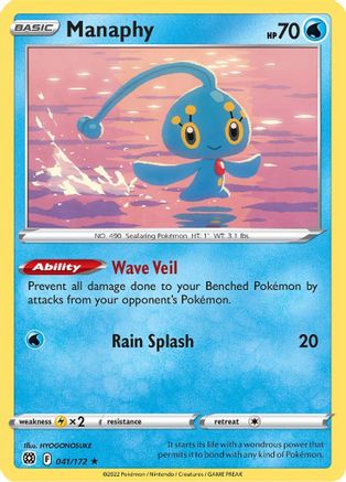 Image of Manaphy 041/172  - Reverse Holofoil SWSH09 Brilliant Stars - Rare