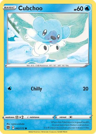 Image of Cubchoo 042/172  - Reverse Holofoil SWSH09 Brilliant Stars - Common