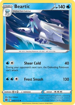 Image of Beartic 043/172  - Reverse Holofoil SWSH09 Brilliant Stars - Uncommon