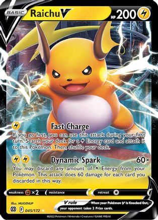 Image of Raichu V 045/172  - Holofoil SWSH09 Brilliant Stars - Ultra Rare