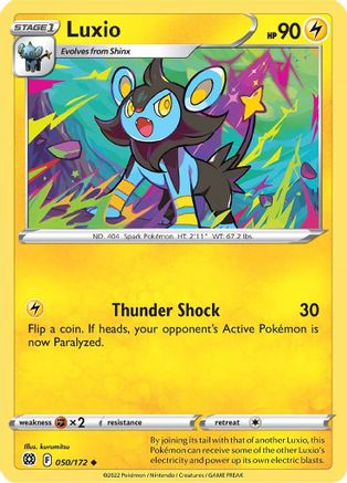 Image of Luxio 050/172  - Reverse Holofoil SWSH09 Brilliant Stars - Uncommon