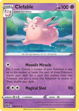 Image of Clefable 054/172  SWSH09 Brilliant Stars - Rare