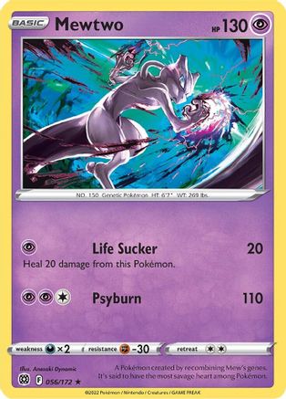 Image of Mewtwo 056/172  SWSH09 Brilliant Stars - Rare