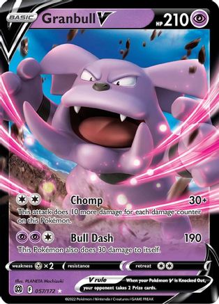 Image of Granbull V 057/172  - Holofoil SWSH09 Brilliant Stars - Ultra Rare