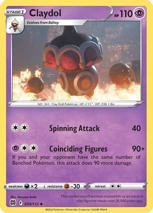 Image of Claydol 059/172  - Reverse Holofoil SWSH09 Brilliant Stars - Uncommon