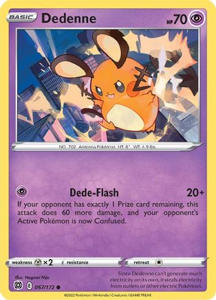 Image of Dedenne 067/172  - Reverse Holofoil SWSH09 Brilliant Stars - Common
