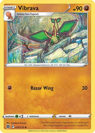 Image of Vibrava 075/172  - Reverse Holofoil SWSH09 Brilliant Stars - Uncommon