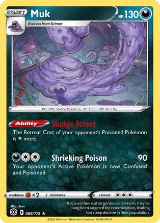 Image of Muk 085/172  - Reverse Holofoil SWSH09 Brilliant Stars - Rare