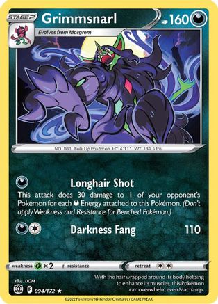 Image of Grimmsnarl 094/172  SWSH09 Brilliant Stars - Rare