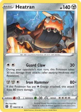 Image of Heatran 100/172  - Reverse Holofoil SWSH09 Brilliant Stars - Rare