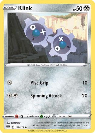 Image of Klink 102/172  - Reverse Holofoil SWSH09 Brilliant Stars - Common