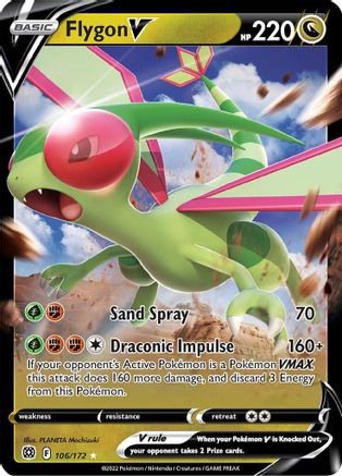 Image of Flygon V 106/172  - Holofoil SWSH09 Brilliant Stars - Ultra Rare