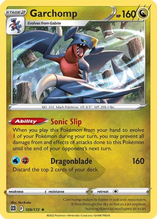 Image of Garchomp 109/172  - Holofoil SWSH09 Brilliant Stars - Holo Rare