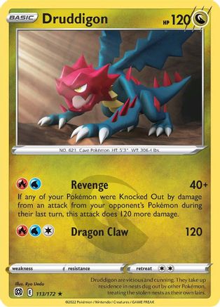 Image of Druddigon 113/172  SWSH09 Brilliant Stars - Rare