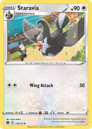 Image of Staravia 118/172  SWSH09 Brilliant Stars - Uncommon