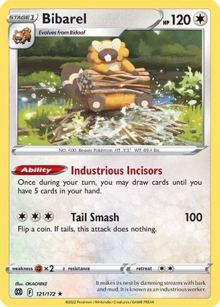 Image of Bibarel 121/172  - Holofoil SWSH09 Brilliant Stars - Holo Rare