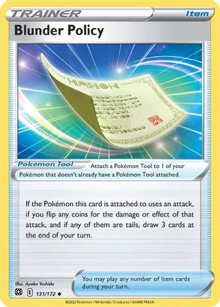 Image of Blunder Policy 131/172  SWSH09 Brilliant Stars - Uncommon