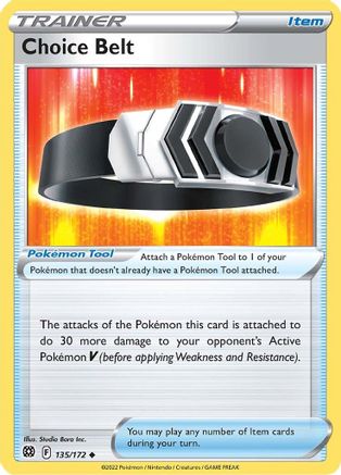 Image of Choice Belt 135/172  - Reverse Holofoil SWSH09 Brilliant Stars - Uncommon