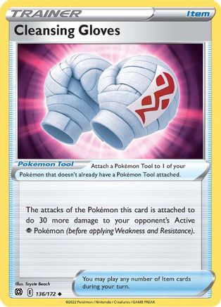 Image of Cleansing Gloves 136/172  - Reverse Holofoil SWSH09 Brilliant Stars - Uncommon
