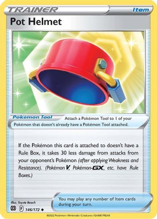 Image of Pot Helmet 146/172  - Reverse Holofoil SWSH09 Brilliant Stars - Uncommon