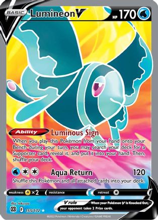 Image of Lumineon V (Full Art) 155/172  - Holofoil SWSH09 Brilliant Stars - Ultra Rare