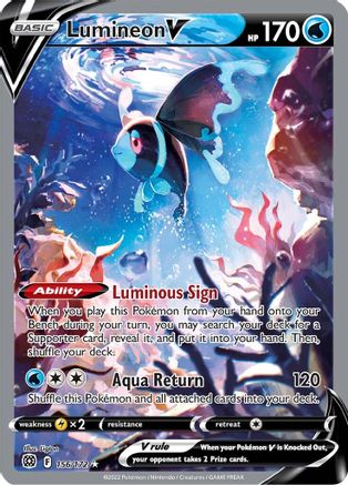 Image of Lumineon V (Alternate Full Art) 156/172  - Holofoil SWSH09 Brilliant Stars - Ultra Rare