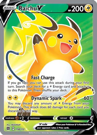 Image of Raichu V (Full Art) 158/172  - Holofoil SWSH09 Brilliant Stars - Ultra Rare