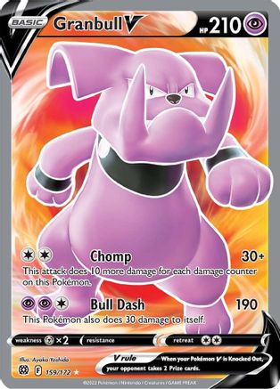 Image of Granbull V (Full Art) 159/172  - Holofoil SWSH09 Brilliant Stars - Ultra Rare
