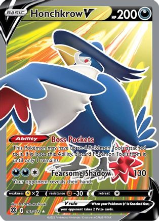 Image of Honchkrow V (Full Art) 161/172  - Holofoil SWSH09 Brilliant Stars - Ultra Rare