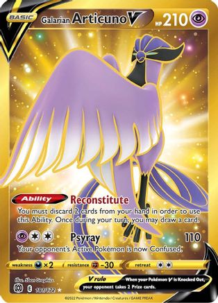 Image of Galarian Articuno V (Secret) 181/172  - Holofoil SWSH09 Brilliant Stars - Secret Rare