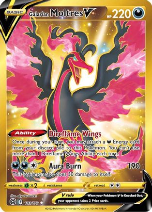 Image of Galarian Moltres V (Secret) 183/172  - Holofoil SWSH09 Brilliant Stars - Secret Rare