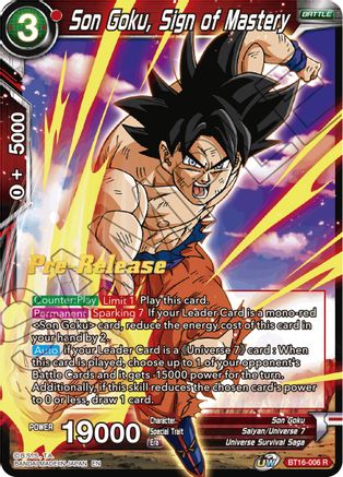 Image of Son Goku, Sign of Mastery (BT16-006) - Realm of the Gods PreRelease Cards