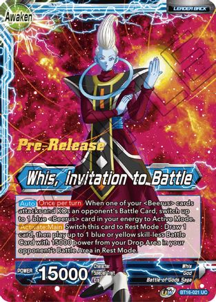 Image of Whis // Whis, Invitation to Battle (BT16-021) - Realm of the Gods PreRelease Cards