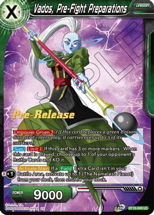 Image of Vados, Pre-Fight Preparations (BT16-049) - Realm of the Gods PreRelease Cards