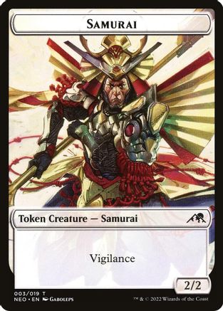 Image of Samurai (003) // Goblin Shaman (008) Double-sided Token (NEO-3 // 8) - Kamigawa: Neon Dynasty Foil