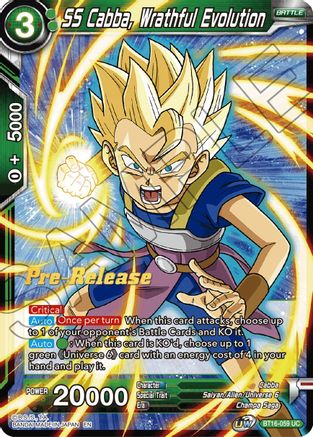 Image of SS Cabba, Wrathful Evolution (BT16-059) - Realm of the Gods PreRelease Cards