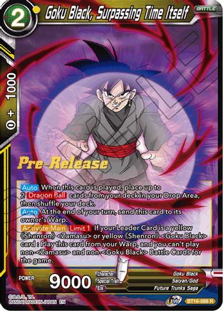 Image of Goku Black, Surpassing Time itself (BT16-088) - Realm of the Gods PreRelease Cards