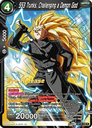 Image of SS3 Trunks, Challenging a Demon God (BT16-108) - Realm of the Gods PreRelease Cards